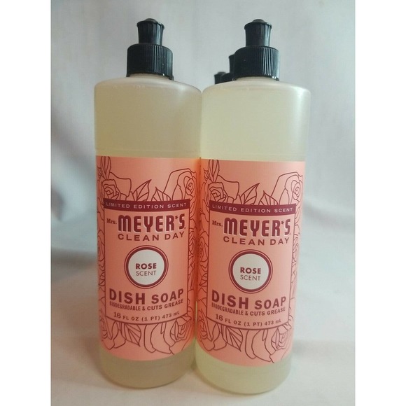 Mrs. Meyer's Rose Scent Limited Edition Liquid Dish Soap 16 oz. Pack of 6 - Picture 3 of 6